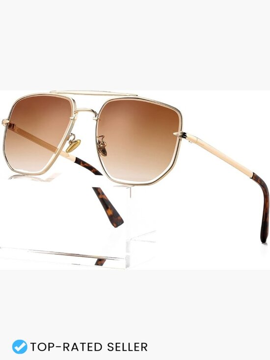 Oversized Square Aviator Sunglasses Vintage Pilot Gradient Shades main image 6